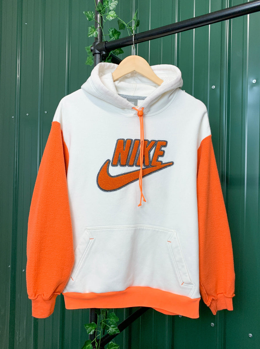 nike hoodie white orange
